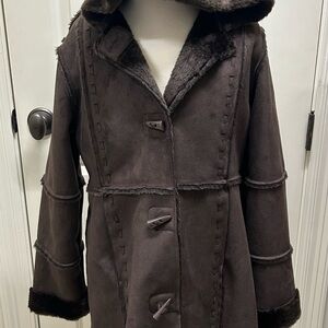 Rothschild Dark Brown Teddy Jacket with Hood